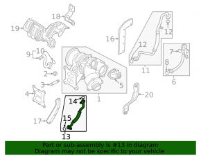 Audi A3 8V 15-20 1.8T, 2.0T Turbocharger Oil Drain Pipe