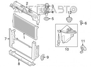 Expansion tank for BMW 5 F10 11-16 3.0T N55, with cap