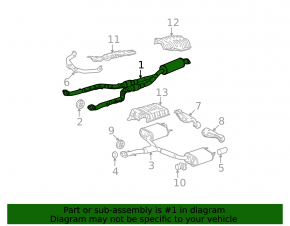 Lexus IS250 IS350 06-13 exhaust pipe with catalytic converter