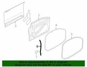 Door seal side rear right Volvo V90 17-22 usa front
