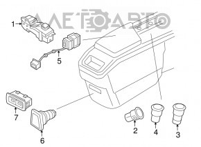 Cigarette lighter center console Volvo XC90 16-22