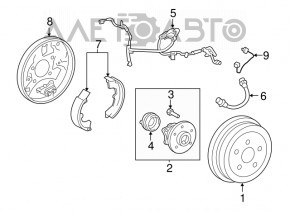 Rear left brake disc cover for Toyota Prius 2008-2009