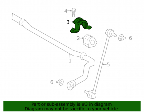Front stabilizer mounting bracket left Toyota Prius 50 16-22