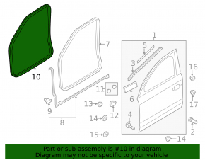 Front left door seal for Audi A8 10-13
