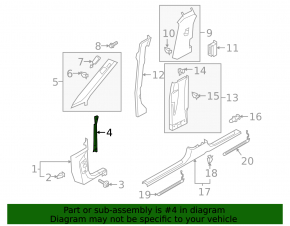 Front pillar trim, middle right, Audi E-Tron 19-23, black