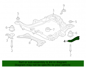 Front subframe burr rear left Acura MDX 14-20