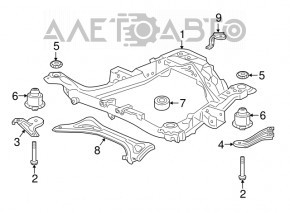 Front subframe burr rear left Acura MDX 14-20