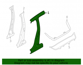 The central right body pillar of the Subaru Forester 25-26 on the body