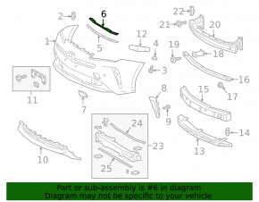 Front bumper seal bumper-hood Toyota Prius 50 19-22
