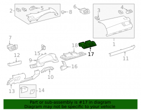 Air duct dashboard central Toyota Camry v50 12-14 usa black
