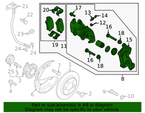 Rear right caliper Kia Niro 23-26 EV