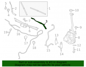 Left wiper arm Mini Cooper Countryman R60 10-16