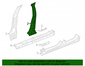 Body pillar center left Honda Clarity 18-21 usa