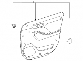 Door trim card front left Toyota Highlander 20-25 leather black, XLE, XSE