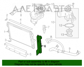 Radiator deflector left Chrysler 200 11-14 2.4