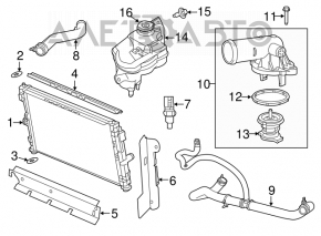 Radiator deflector left Chrysler 200 11-14 2.4