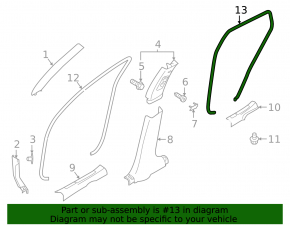 Rear left door seal for Infiniti QX50 19-25