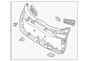 Lower tailgate trim Hyundai Tucson 16-21 black