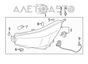 Subaru Forester 19-20 SK LED front left headlight, without DRL, broken mounts