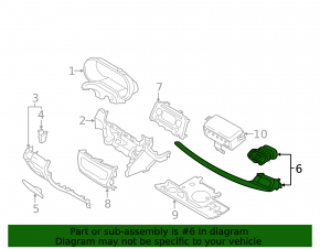 Right dashboard air vent deflector for Kia Optima 16-20 with graphite trim, scratches