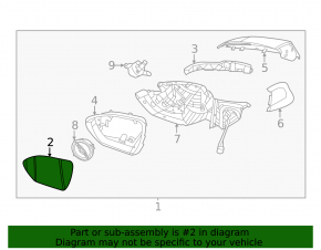 Left mirror element Hyundai Tucson 22-25 heated, BSM