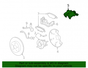 Caliper assembly rear left GMC Terrain 10-17