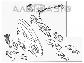 Naked steering wheel Mercedes GLA 15-20 leather black