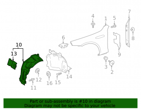 Front right fender liner, front part, Mercedes AMG GT-class X290 19-25