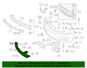 Lower left front bumper guard for Mazda CX-7 06-09