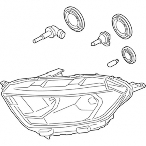 Headlight front left bare Ford Ecosport 18-22 halogen