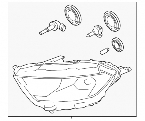 Headlight front left bare Ford Ecosport 18-22 halogen