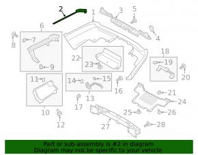 Right rear bumper molding for Land Rover Range Rover 18-21 restyling, dark gray
