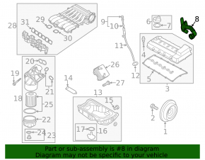 Crankcase ventilation valve VW Touareg 11-17