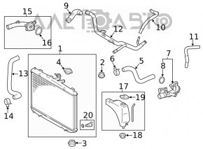 Radiator cooling water Toyota Sienna 17-20 3.5
