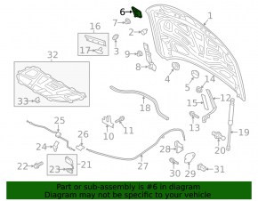 Left hood lock bracket Audi A6 C7 12-18