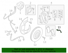 Rear left brake pad wear sensor for Audi A8 13-18 400mm