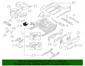 Black rear right driver's seat runner cover for Audi A6 C8 19-25