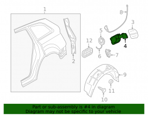 Fuel filler flap housing Audi Q7 4L 10-15