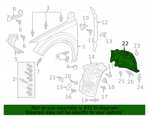 Front left rear fender liner for Audi Q8 19-25