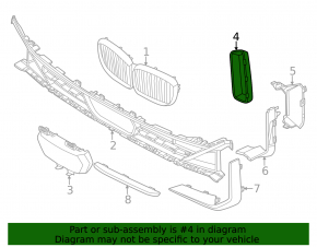 Front bumper air duct frame, left, BMW X5 G05 24-25 rest.