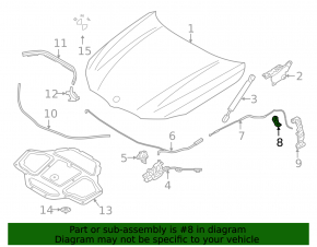 BMW 5 G30 17-23 interior hood lock handle black, with bracket
