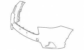 Front bumper bare Toyota Highlander 14-16