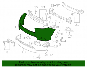 Front bumper bare Toyota Highlander 14-16