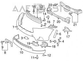 Front bumper bare Toyota Highlander 14-16