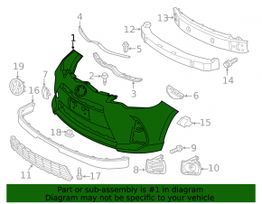 Front bumper bare Toyota Prius C 16-17