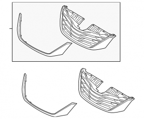 Radiator grill assembly Toyota Sienna 15-17 LE, white
