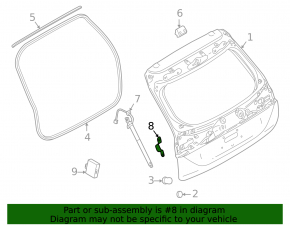 Left lower tailgate shock absorber bracket for Mitsubishi Outlander 22-25