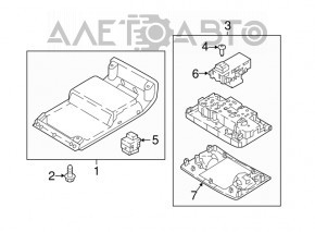 Front light assembly for VW Tiguan 18-22, gray for panoramic view, cracks in fasteners, worn