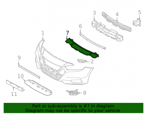 Lower front bumper absorber for Nissan Versa 20-22
