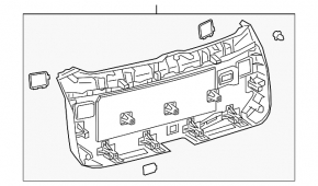 Trunk door trim Lexus RX350L RX450hL 18-22 long black